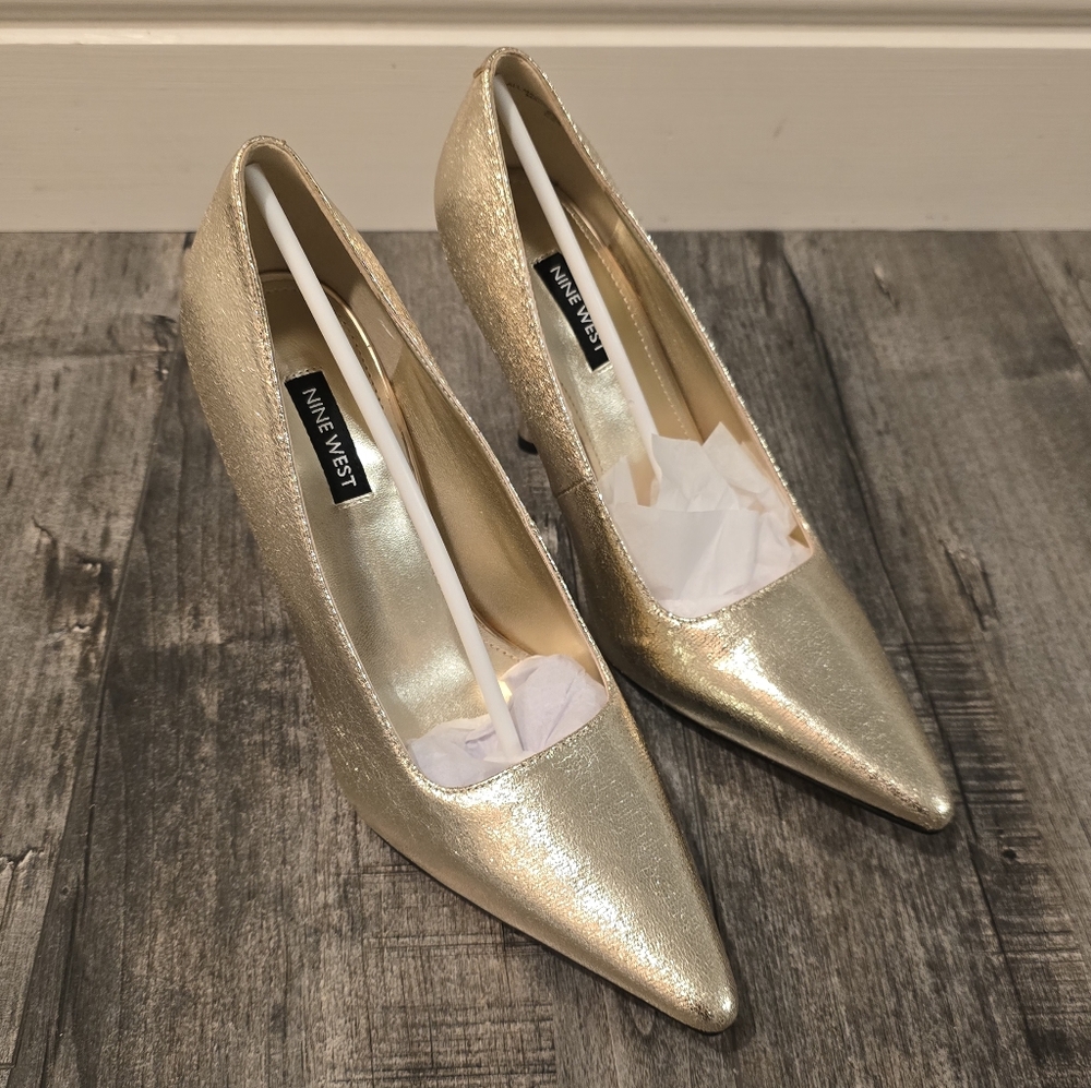 Nine West Jamiey Gold Stiletto Pumps